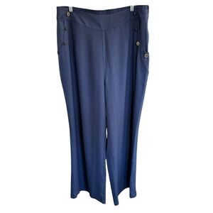 ModCloth Pants Cambridge Nautical Wide Leg Trousers Navy Sz 1X